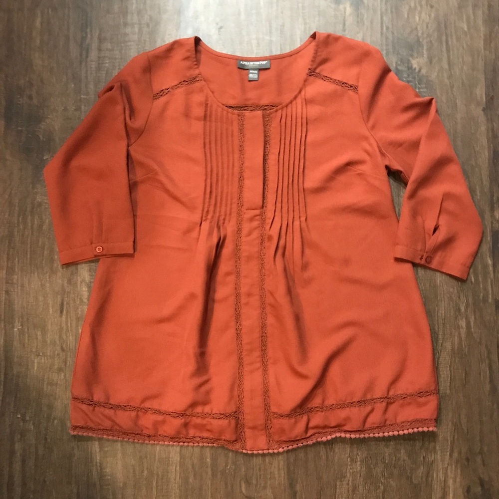 Pea in the Pod Maternity Orange Blouse Size M